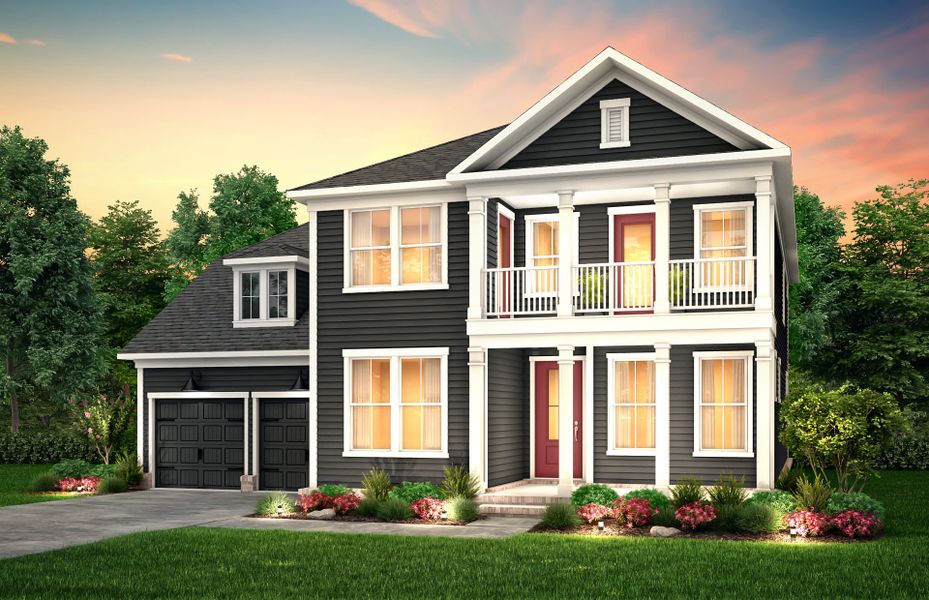 Front exterior of a new home in Durham Farms, Hendersonville, TN, highlighting curb appeal (Image 26).