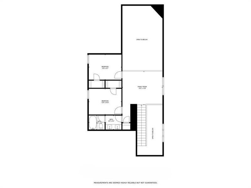 Upstairs is a Second Living Area, Two Bedrooms and a Full Bath