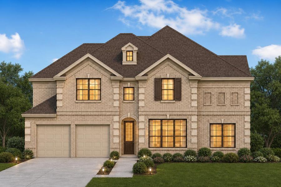 Representative exterior photo of a completed home built from the Edgewater Whitehall by Grand Homes in Park Trails, Forney, TX (Image 19).