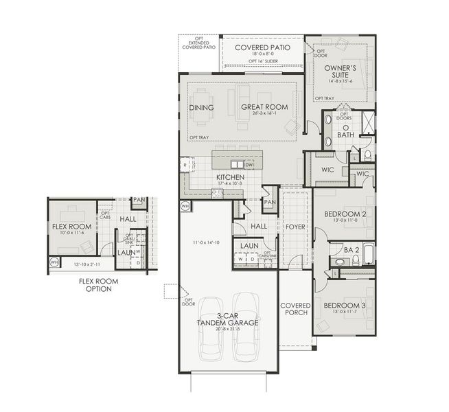 2D floor plan layout for the 1909 by Homes by Towne in Laveen Vistas II, Laveen, AZ (Image 3).