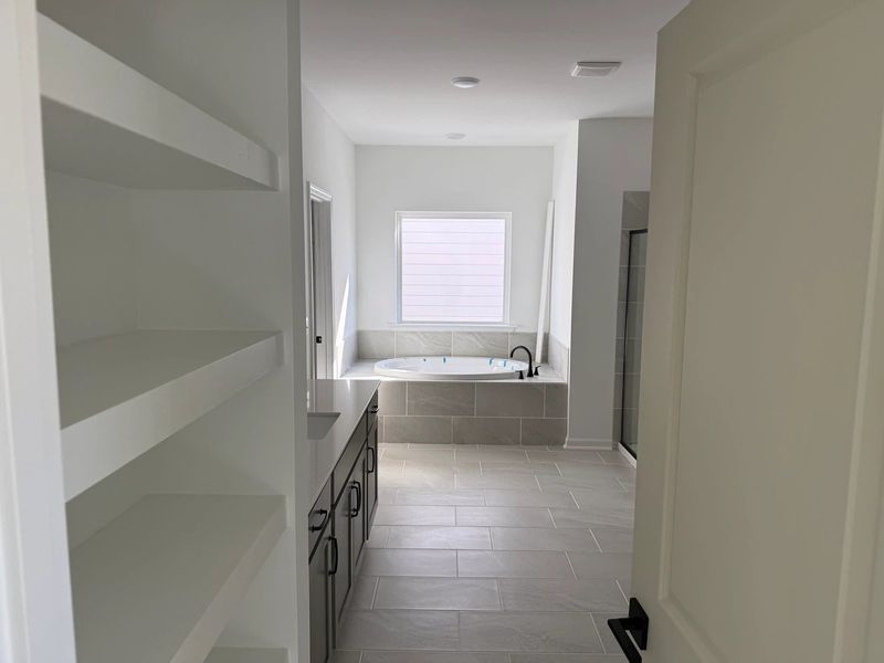 Primary Bath featuring the AW Collection® Rosemary - Organic textures meet bold design.