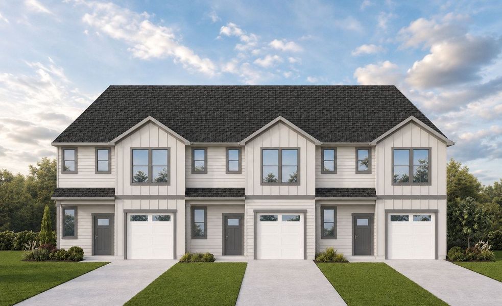 Front exterior of a new home in Charlotte New Homes, Charlotte, NC, highlighting curb appeal (Image 1). Front exterior of a new home in Charlotte New Homes, Charlotte, NC, highlighting curb appeal (Image 1).