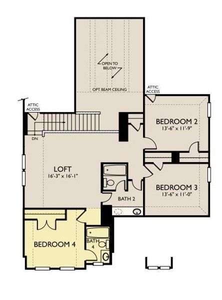 2D floor plan layout of this home in Blue Heron Estates, Mont Belvieu, TX (Image 3).