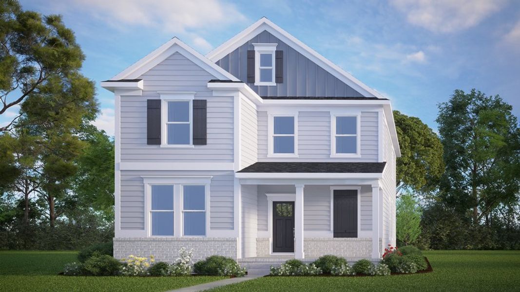 Representative exterior photo of a completed home built from the Alec by D.R. Horton in Madden West, Fuquay Varina, NC (Image 1).