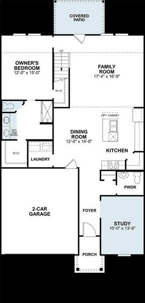 2D floor plan layout of this home in Tarrytown, Crowley, TX (Image 2).