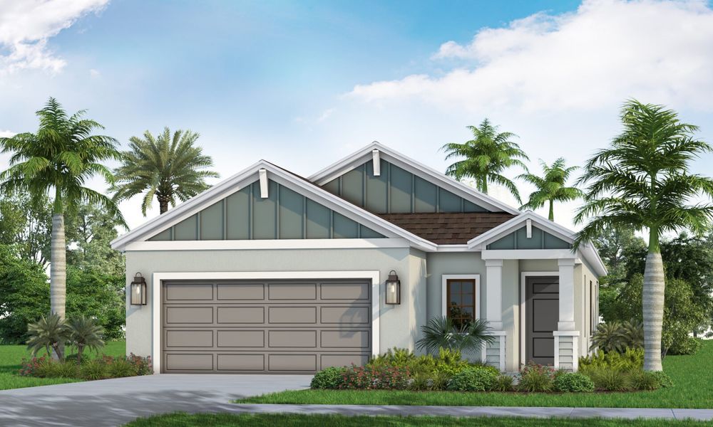 Representative exterior photo of a completed home built from the Valiant by Neal Communities in Canoe Creek, Parrish, FL (Image 5).