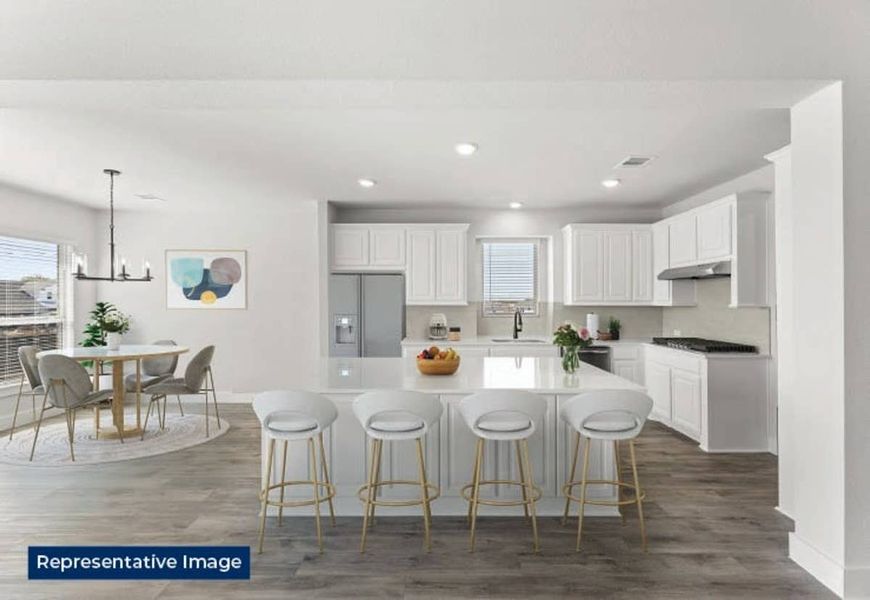 Representative furnished interior of a home built from the Sheffield F-EW by First Texas Homes in The Bluffs, Celina (Image 7).