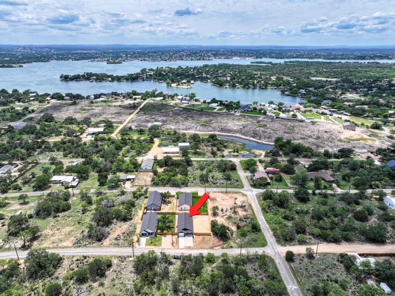 Drone / aerial view of a nearby body of water