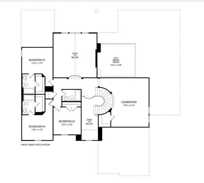 2D floor plan layout of this home in Hilltop Ranch, Leander, TX (Image 3).