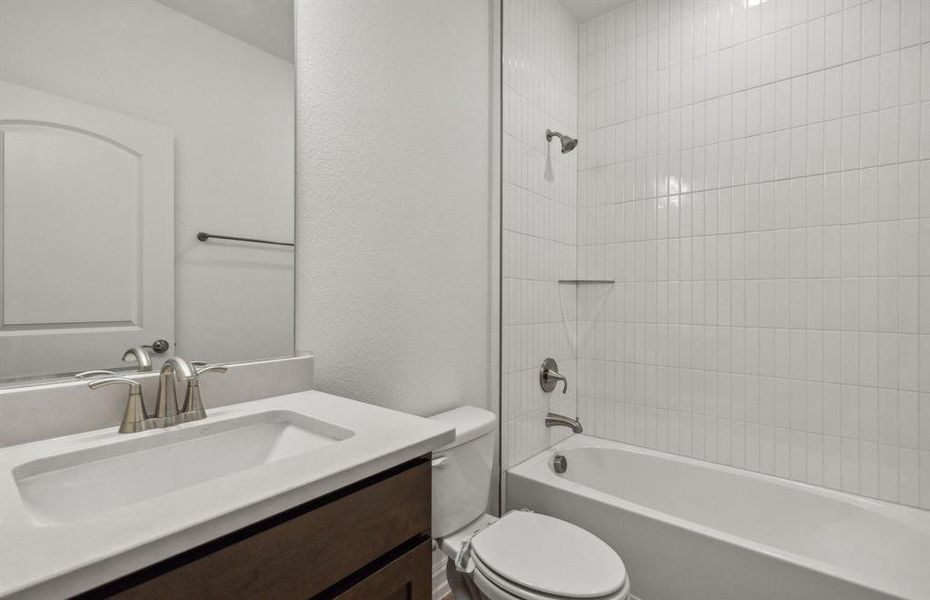 Upgraded secondary bathroom *real home pictured