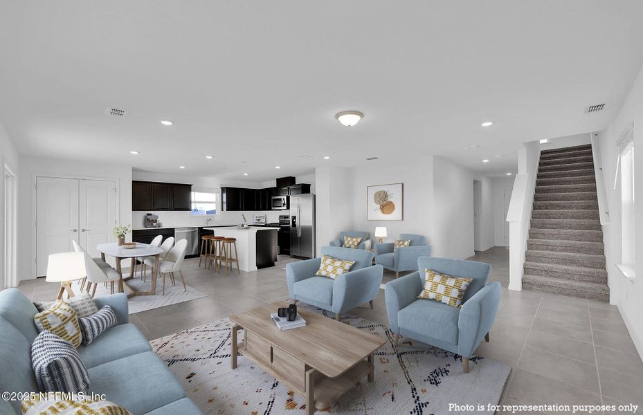Furnished interior view inside a new home in Wells Landing, Jacksonville (Image 11).