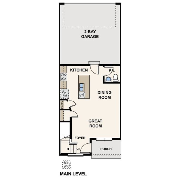 2D floor plan layout for the Catalina by Century Communities in The Townes at Skyline Ridge, Castle Pines, CO (Image 3). 2D floor plan layout for the Catalina by Century Communities in The Townes at Skyline Ridge, Castle Pines, CO (Image 3).