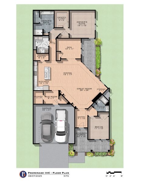 2D floor plan layout of this home in The Courtyards at Cornerstone, Andover, KS (Image 3).