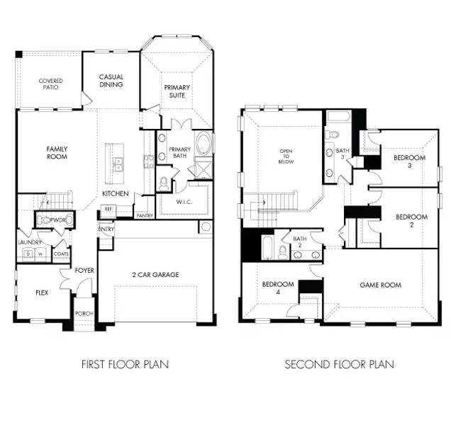 2D floor plan layout of this home in Riviera Pines - Classic Series, Huffman, TX (Image 3).