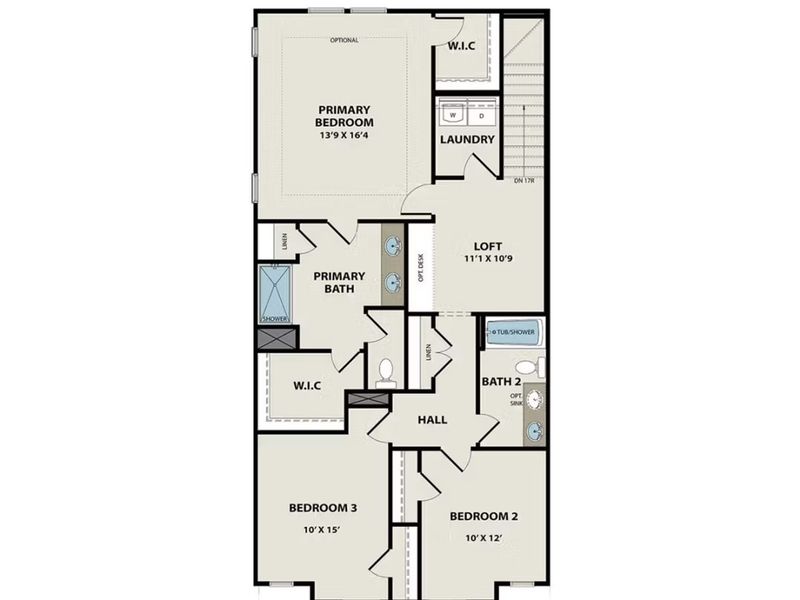 2D floor plan layout of this home in Lake Park Villas, Wylie, TX (Image 4).