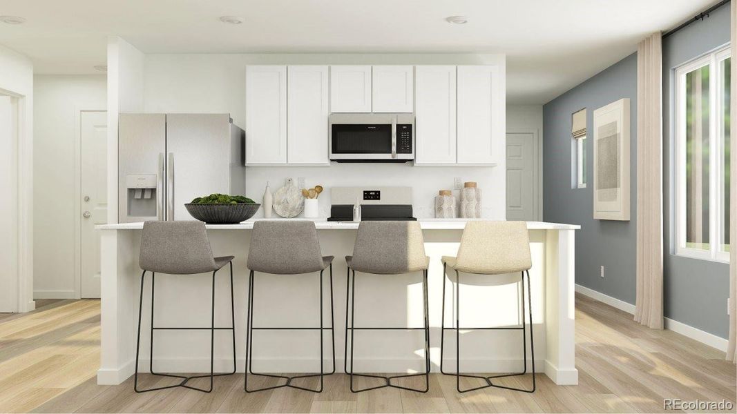 Furnished interior view inside a new home in , Colorado Springs (Image 8). Furnished interior view inside a new home in , Colorado Springs (Image 8).