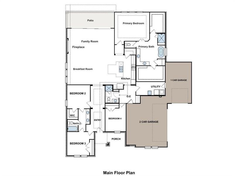 2D floor plan layout of this home in , Burleson, TX (Image 2). 2D floor plan layout of this home in , Burleson, TX (Image 2).