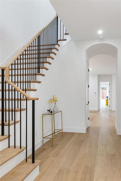 Stairway with wood-type flooring