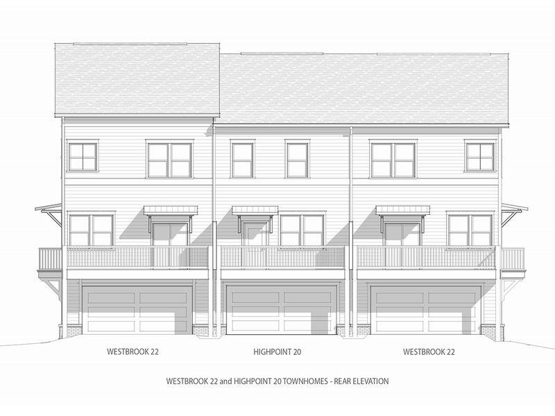 Westbrook 22 & Highpoint 20 Townhomes Rear Elevation • Tasker Dr., Cane Ridge, TN Westbrook 22 & Highpoint 20 Townhomes Rear Elevation • Tasker Dr., Cane Ridge, TN