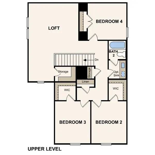 2D floor plan layout for the Silverbell by Century Communities in Ambergrove, Royse City, TX (Image 5).