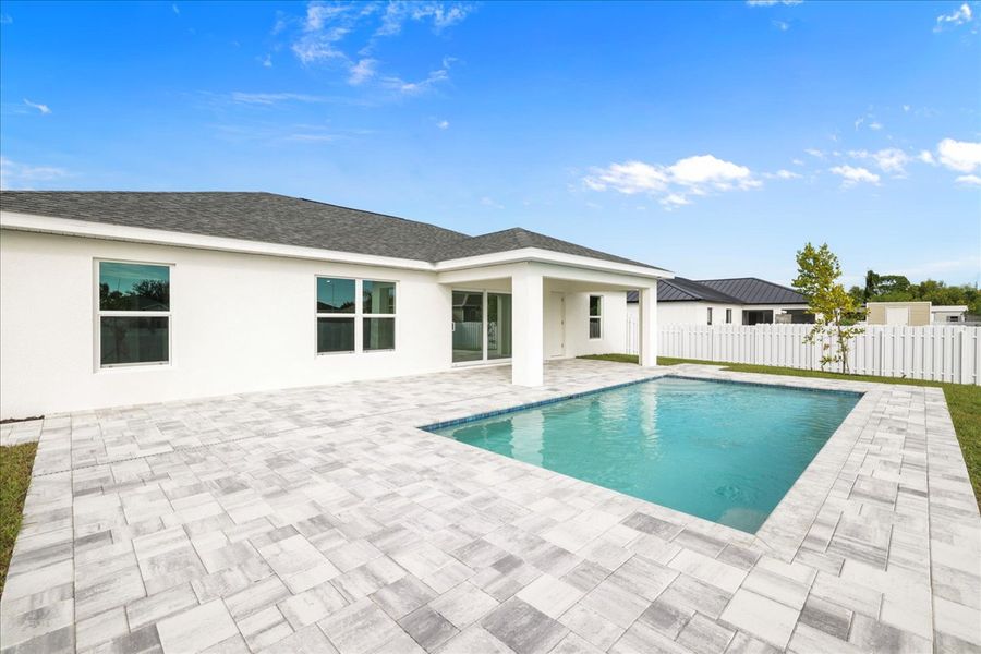 Representative exterior details of a home built from the The Sunset Harbor with Pool by Sunlife Homes LLC in Cape Coral, Cape Coral (Image 25). Representative exterior details of a home built from the The Sunset Harbor with Pool by Sunlife Homes LLC in Cape Coral, Cape Coral (Image 25).
