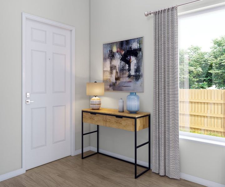 Furnished interior view inside a new home in Terrace Collection at Heritage, Dripping Springs (Image 5).