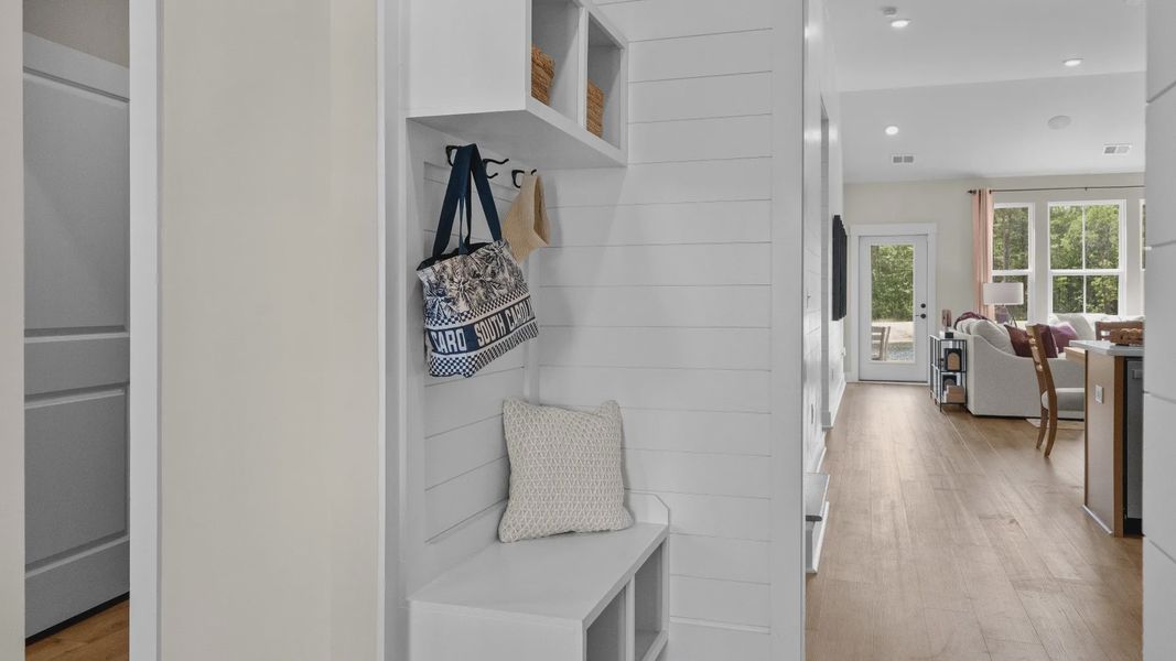 Convenient drop zone in the Summit home plan designed for everyday organization.