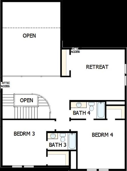 2D floor plan layout of this home in Northshore at Lakewood Village - Estate Series, Lakewood Village, TX (Image 6).