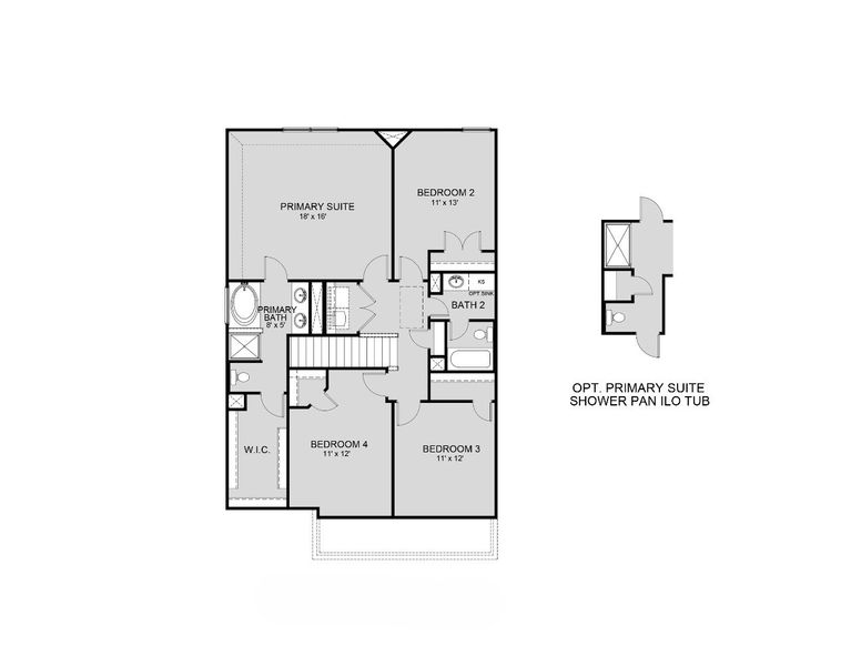 2D floor plan layout for the The Bluff by Legend Homes in Hanna Ranch, Fort Worth, TX (Image 4).