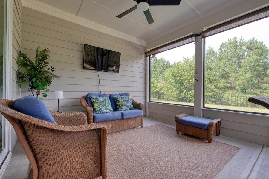 Exterior details and patio area of a home in Soleil Belmont Park, Canton (Image 28). Exterior details and patio area of a home in Soleil Belmont Park, Canton (Image 28).