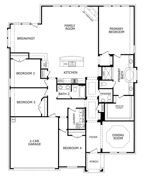 2D floor plan layout for the Concept 2622 by Risewell Homes in Lovers Landing, Forney, TX (Image 3). 2D floor plan layout for the Concept 2622 by Risewell Homes in Lovers Landing, Forney, TX (Image 3).