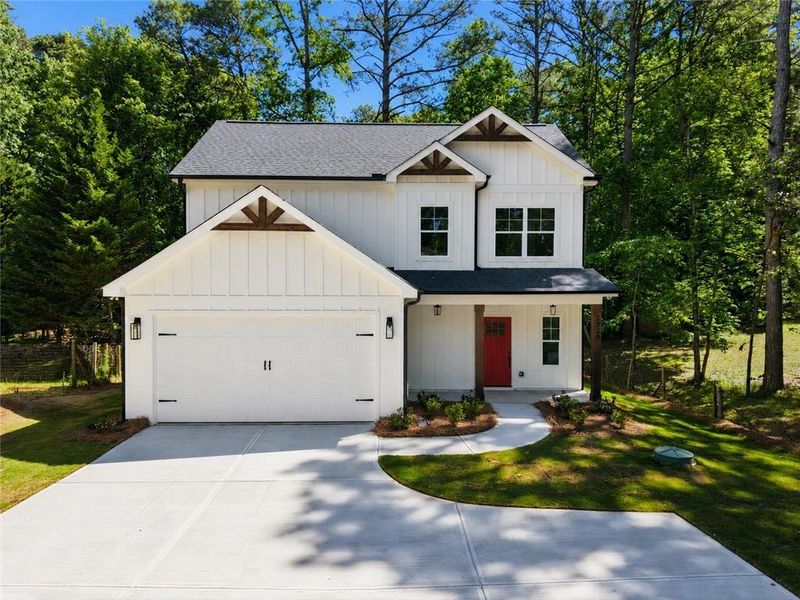 Front exterior of a new home in , Cumming, GA, highlighting curb appeal (Image 24). Front exterior of a new home in , Cumming, GA, highlighting curb appeal (Image 24).