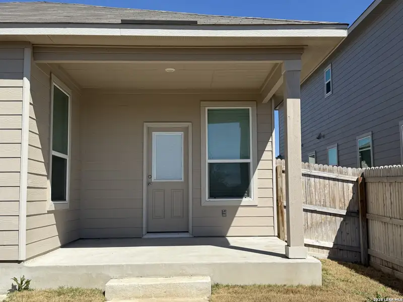 Exterior details and patio area of a home in Legend Point, New Braunfels (Image 22).