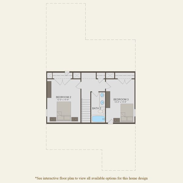 2D floor plan layout for the Belleview by Pulte Homes in SayeBrook, Myrtle Beach, SC (Image 4).