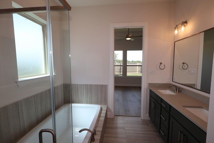 Furnished interior view inside a new home in Prairieland Village - Grove Collection, Cypress (Image 10).