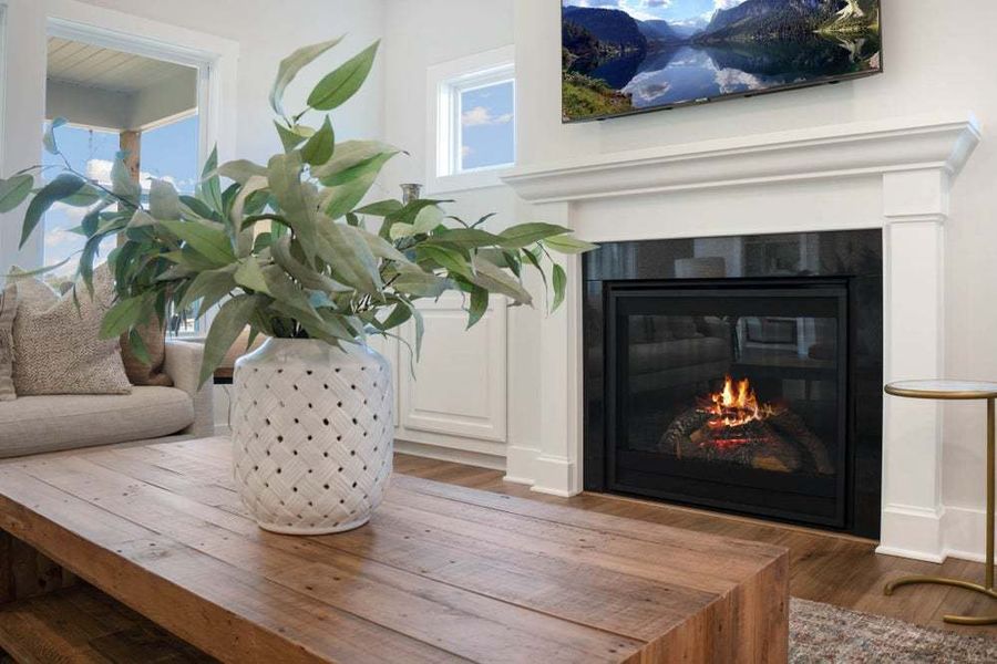 Family Room with Built-Ins and Fireplace