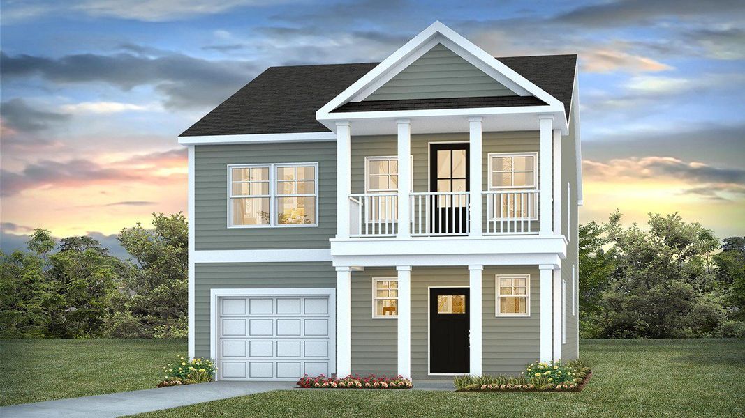 Representative exterior photo of a completed home built from the Azalea-Exp by D.R. Horton in Sheep Island, Summerville, SC (Image 2).