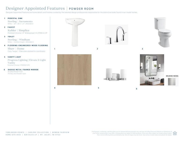 Sample of building materials used in homes in Tomlinson Pointe, Mount Juliet (Image 9).