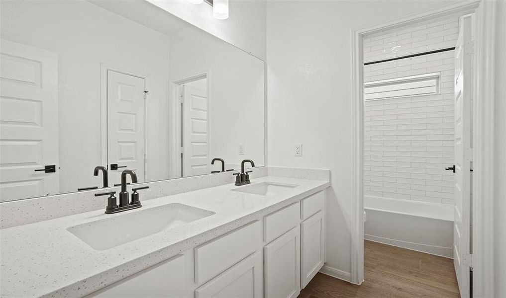 Double sinks in hall bath