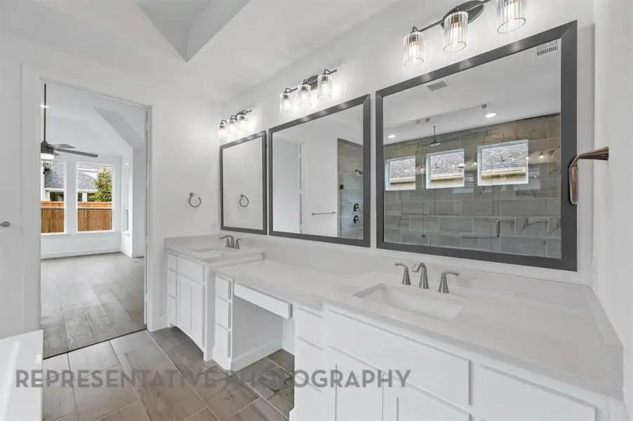 Furnished interior view inside a new home in Elyson: 80ft. lots, Katy (Image 11).