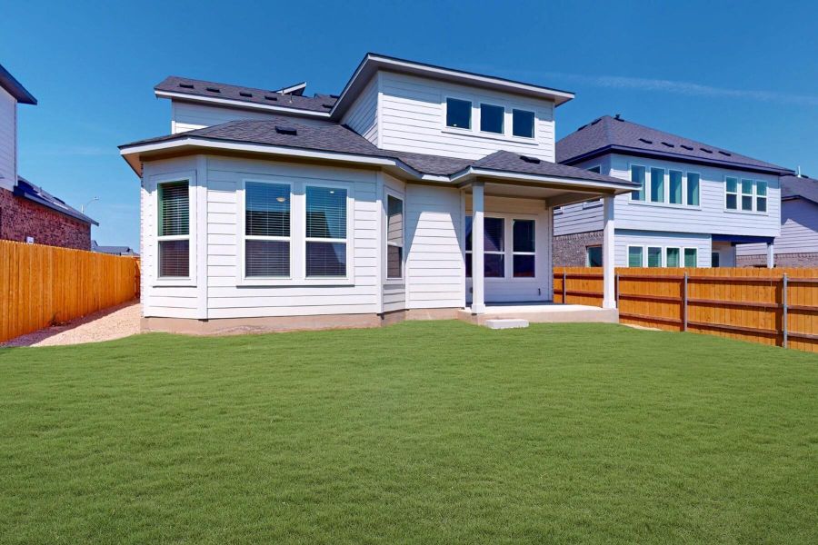 Exterior details and patio area of a home in Cascades at Onion Creek, Austin (Image 20). Exterior details and patio area of a home in Cascades at Onion Creek, Austin (Image 20).