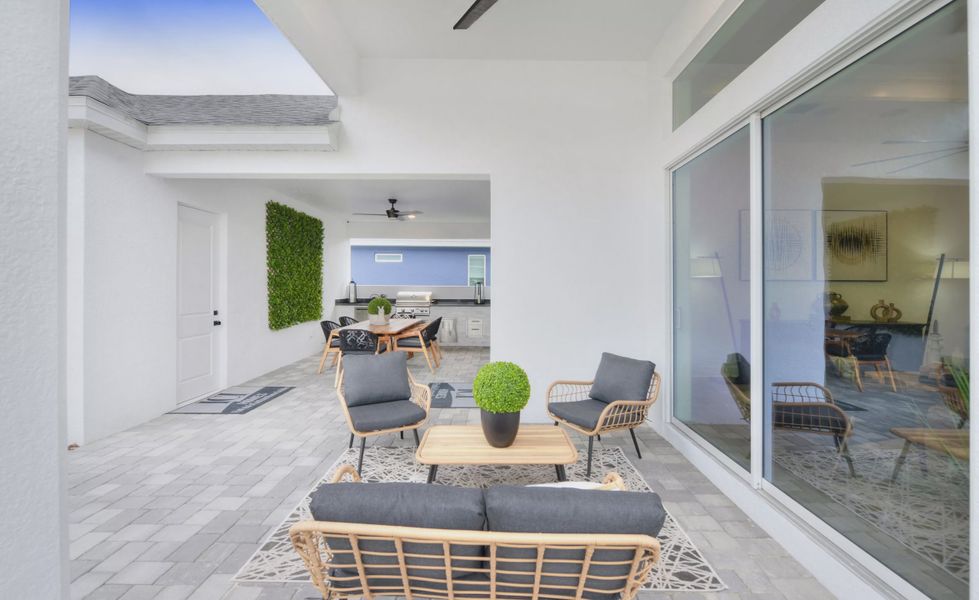 Exterior details and patio area of a home in Persimmon Park, Wesley Chapel (Image 3). Exterior details and patio area of a home in Persimmon Park, Wesley Chapel (Image 3).
