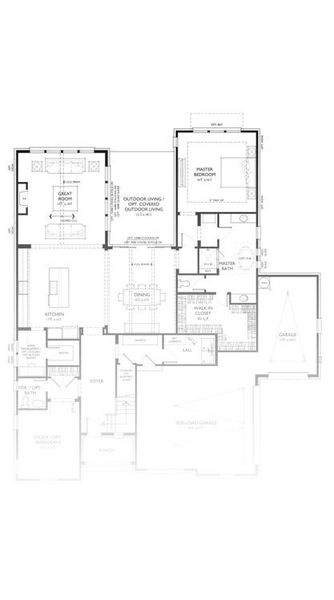 2D floor plan layout for the Monterey by Classica Homes in Riverchase Estates, Lancaster, SC (Image 5).