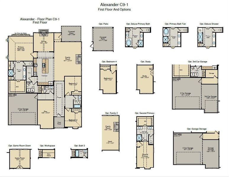 2D floor plan layout of this home in The Parks at Panchasarp Farms - Phase 3, Burleson, TX (Image 5).