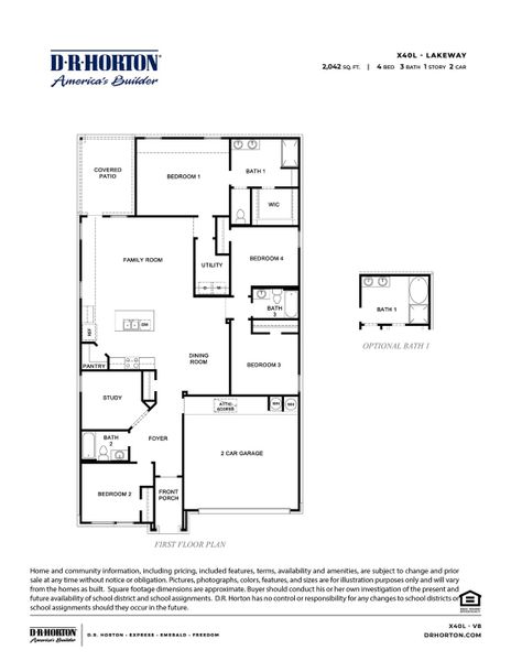 2D floor plan layout for the Lakeway by D.R. Horton in Lago Mar, Texas City, TX (Image 3). 2D floor plan layout for the Lakeway by D.R. Horton in Lago Mar, Texas City, TX (Image 3).