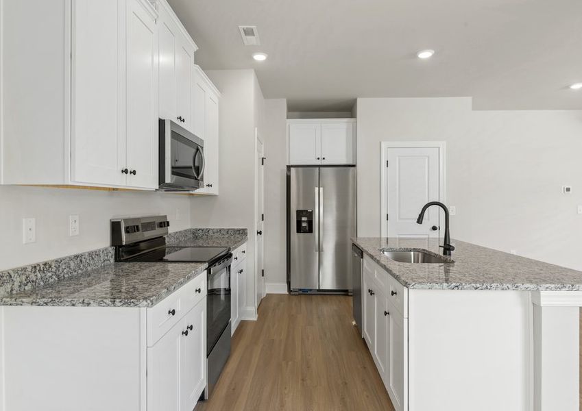 Angled view of the kitchen