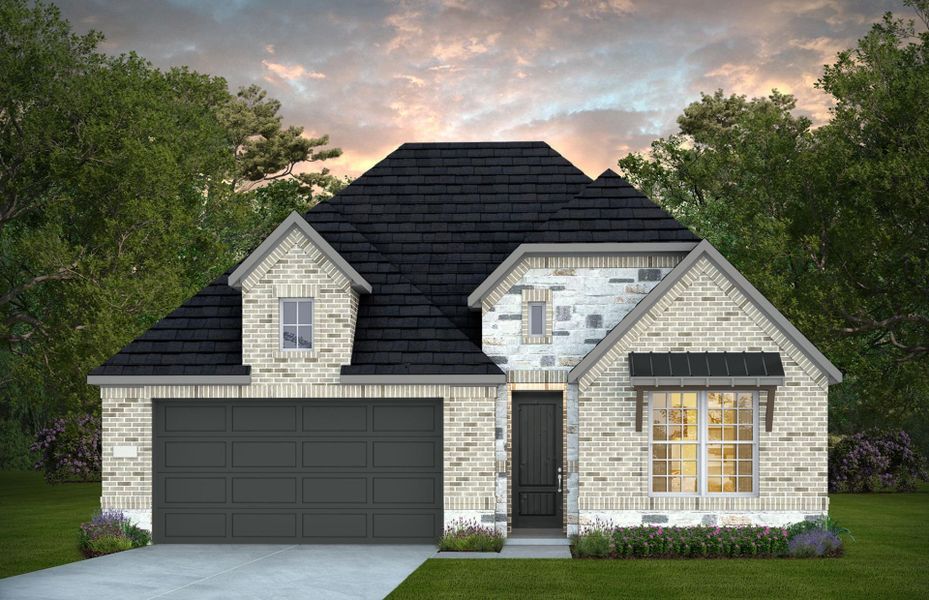 Representative exterior photo of a completed home built from the Elmaton by Pulte Homes in Blue Creek Trails, Richmond, TX (Image 16). Representative exterior photo of a completed home built from the Elmaton by Pulte Homes in Blue Creek Trails, Richmond, TX (Image 16).