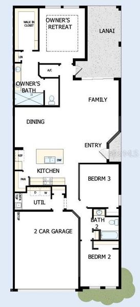 2D floor plan layout of this home in Gracewater at Sarasota, Sarasota, FL (Image 4).