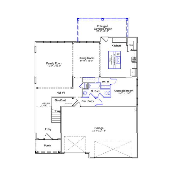 2D floor plan layout of this home in Fieldstone, Lexington, NC (Image 2).