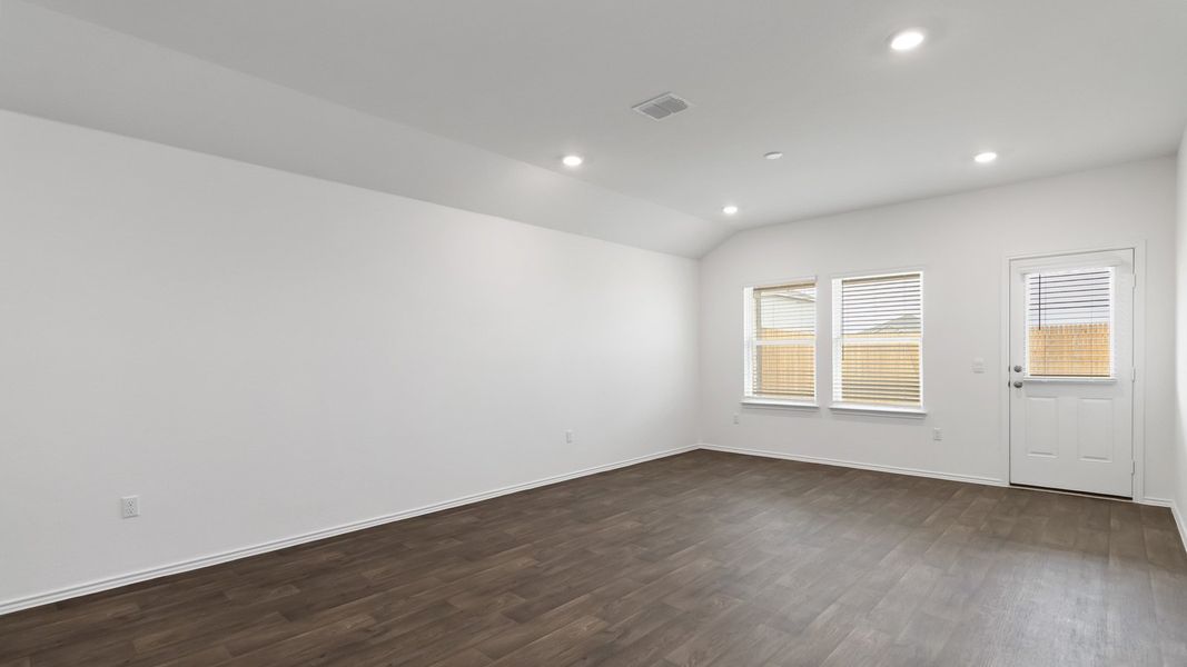 Representative unfurnished interior of a home built from the The Juniper by D.R. Horton in Palomino, Manor (Image 10).